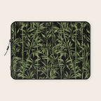 Calm Nature Beauty Bamboo Botanical Watercolor Art Black Laptop Sleeve Gallery Image 1