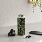 Calm Nature Beauty Bamboo Botanical Watercolor Art Black Water Bottle Gallery Image 4