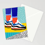 Super Fire - retro sneakers, throwback, memphis, fashion, shoes, sneakers, Stationery Card Gallery Image 2
