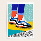 Super Fire - retro sneakers, throwback, memphis, fashion, shoes, sneakers, Poster Gallery Image 4