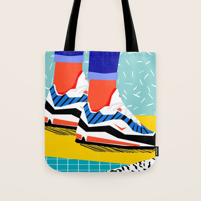 Super Fire - retro sneakers, throwback, memphis, fashion, shoes, sneakers, Tote Bag Gallery Image 1