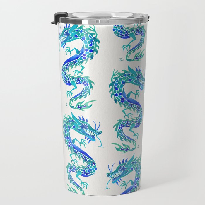 Chinese Dragon - Blue Palette Travel Mug Gallery Image 3