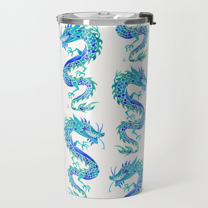 Chinese Dragon - Blue Palette Travel Mug Gallery Image 2