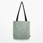 Sagittarius Zodiac Star Constellation Line Art Soft Sage Tote Bag Gallery Image 2
