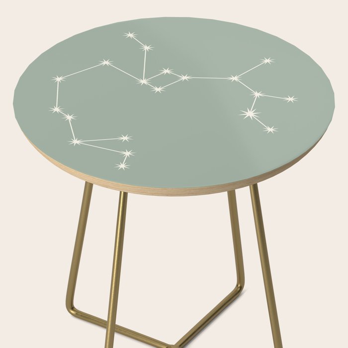 Sagittarius Zodiac Star Constellation Line Art Soft Sage Side Table Gallery Image 2