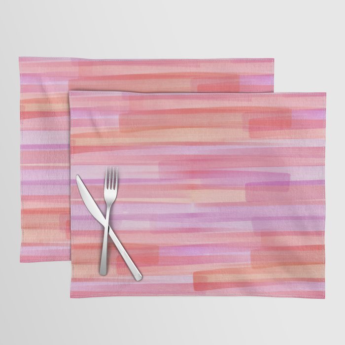 Abstract Watercolor Waves in Pink Sunset Placemat Gallery Image 1