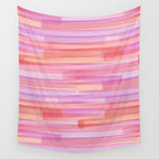 Abstract Watercolor Waves in Pink Sunset Wall Tapestry Gallery Image 4
