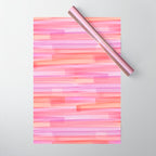 Abstract Watercolor Waves in Pink Sunset Wrapping Paper Gallery Image 1