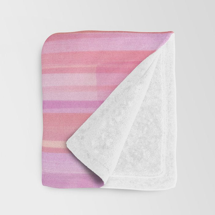 Abstract Watercolor Waves in Pink Sunset Throw Blanket Gallery Image 3