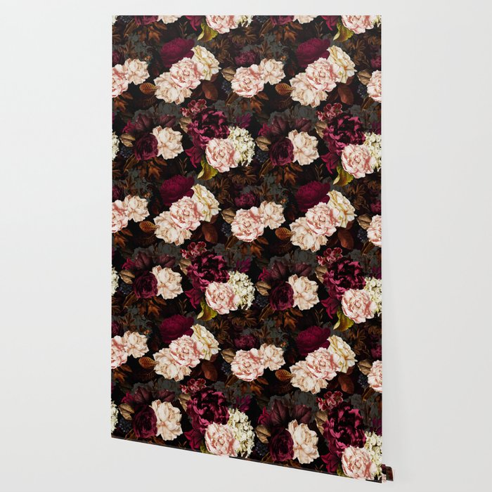 Vintage & Shabby Chic - Midnight Rose and Peony Garden Wallpaper Gallery Image 2
