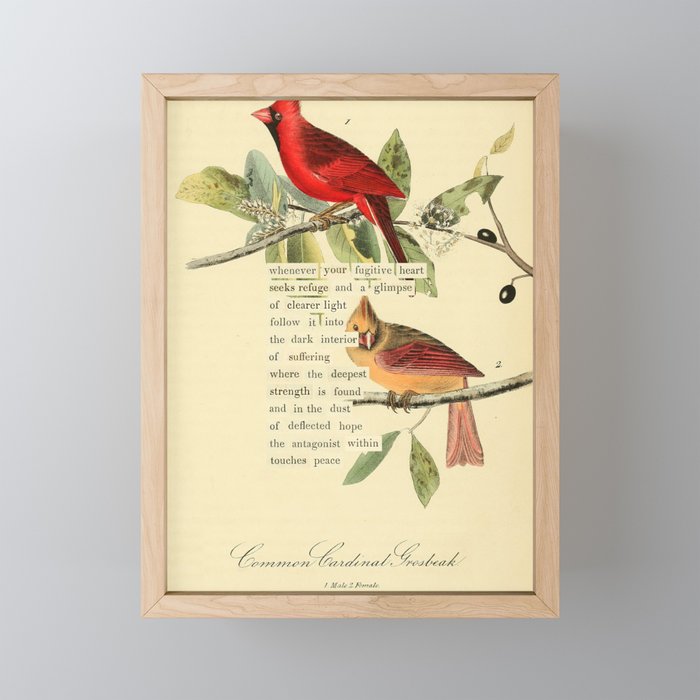 Bird Divinations: Cardinal (about: almanacofbirds.org) Mini Art Print Gallery Image 1