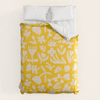 Yellow abstract flower art pattern Comforter Gallery Image 6
