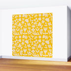Yellow abstract flower art pattern Wall Mural Gallery Image 2