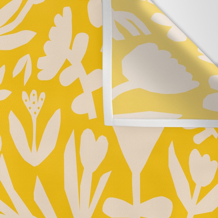 Yellow abstract flower art pattern Wall Tapestry Gallery Image 3