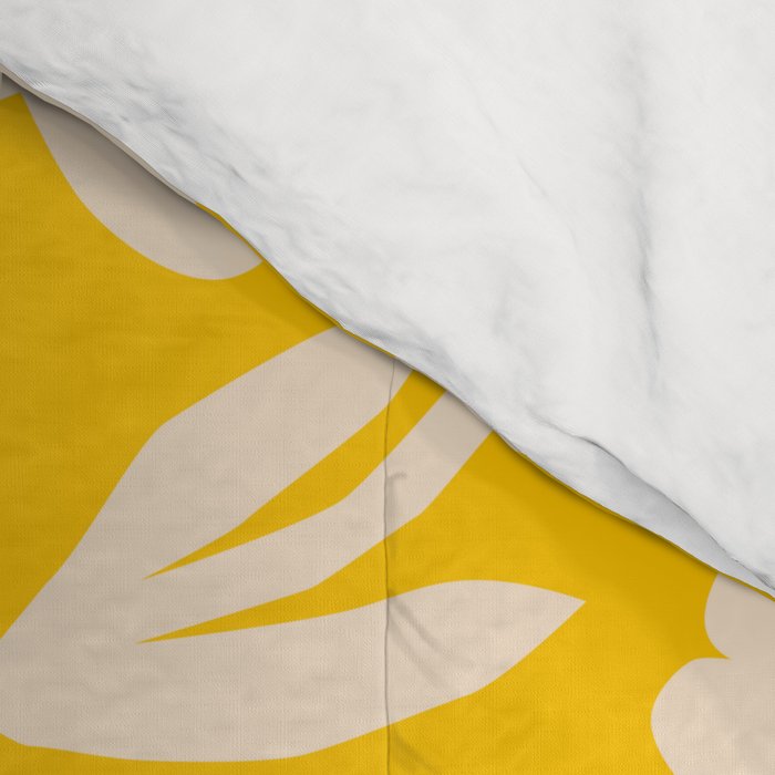 Yellow abstract flower art pattern Comforter Gallery Image 4