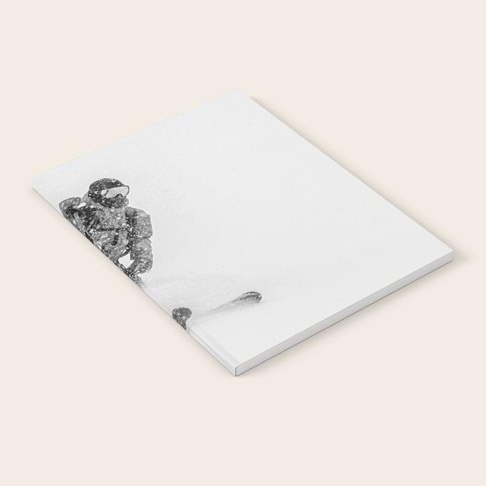 Ski Powder // Black and White Snowy Colorado Backcountry Skiing Whiteout Snowing Notebook Gallery Image 1