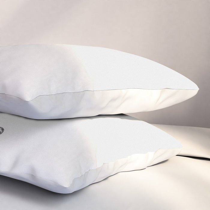 Ski Powder // Black and White Snowy Colorado Backcountry Skiing Whiteout Snowing Pillow Sham Gallery Image 3