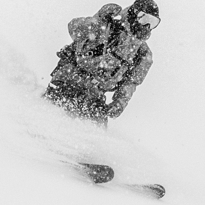 Ski Powder // Black and White Snowy Colorado Backcountry Skiing Whiteout Snowing Coffee Mug Gallery Image 2