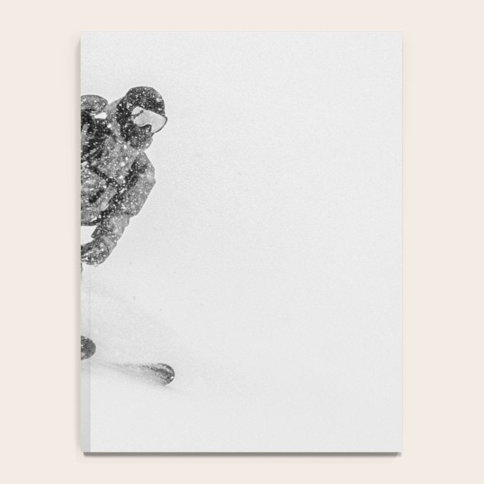 Ski Powder // Black and White Snowy Colorado Backcountry Skiing Whiteout Snowing Notebook Gallery Image 4