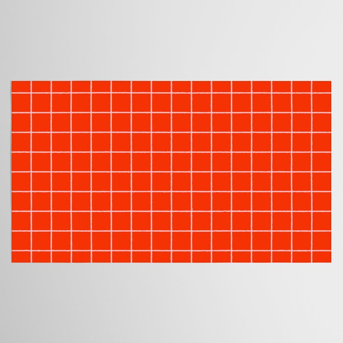 Grid Lines Bold Geometric Pattern in Red Orange and Pink Tablecloth Gallery Image 2