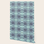 Flower Bloom, Aqua and Navy Wallpaper Gallery Image 2