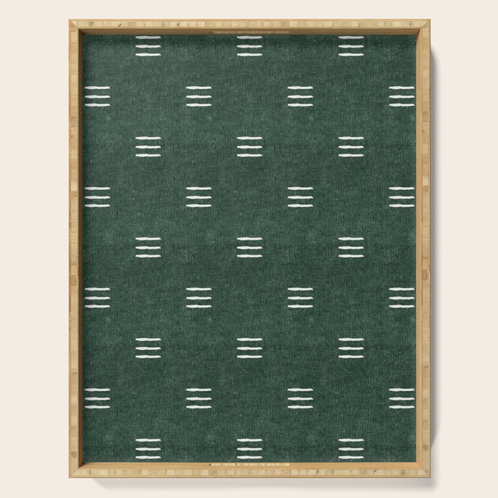 triple dash - green Serving Tray Gallery Image 1