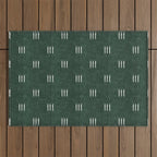 triple dash - green Outdoor Rug Gallery Image 1