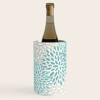 Floral Blooms in Teal, Aqua, Turquoise Wine Chiller Gallery Image 1