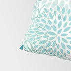 Floral Blooms in Teal, Aqua, Turquoise Pillow Sham Gallery Image 4