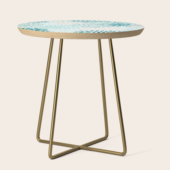 Floral Blooms in Teal, Aqua, Turquoise Side Table Gallery Image 1