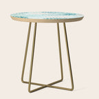 Floral Blooms in Teal, Aqua, Turquoise Side Table Gallery Image 1