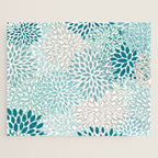 Floral Blooms in Teal, Aqua, Turquoise Jigsaw Puzzle Gallery Image 1