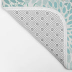 Floral Blooms in Teal, Aqua, Turquoise Bath Mat Gallery Image 2