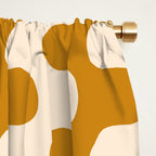 Retro Mid Century Modern Waves in  Yellow Ocher Window Curtain Gallery Image 2