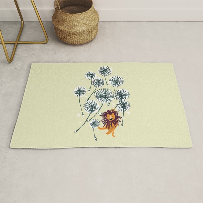 Lion on dandelion Rug Gallery Image 1