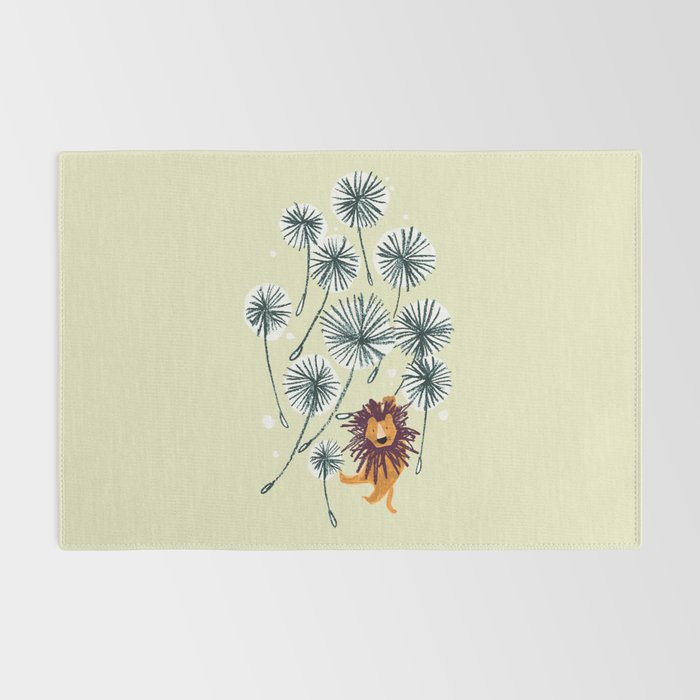 Lion on dandelion Rug Gallery Image 2