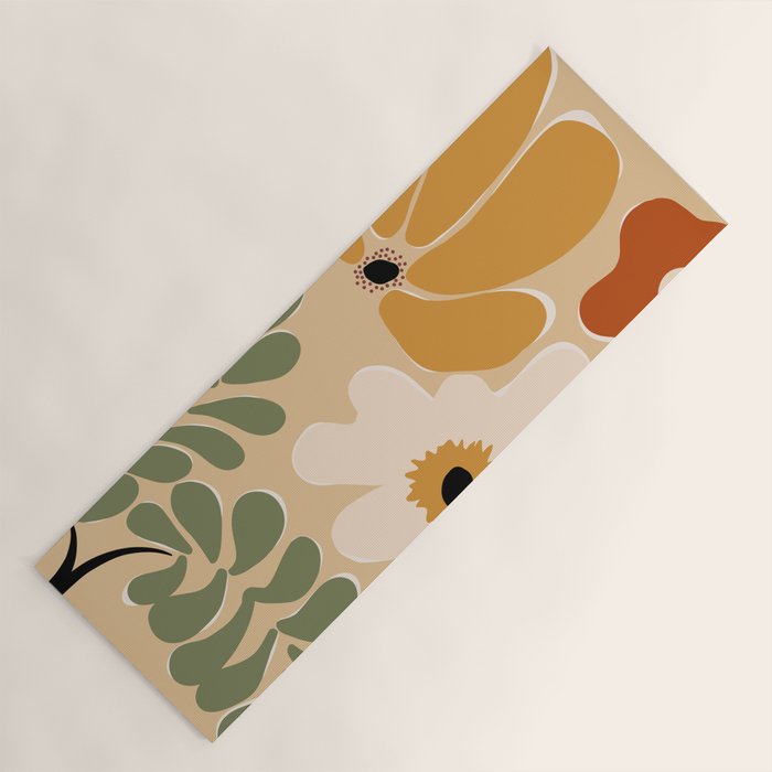 columbian old retro floral art print  Yoga Mat Gallery Image 1