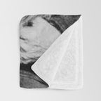 Kitten in the Beard of Old Man black and white photograph Throw Blanket Gallery Image 3