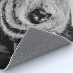 Kitten in the Beard of Old Man black and white photograph Rug Gallery Image 4