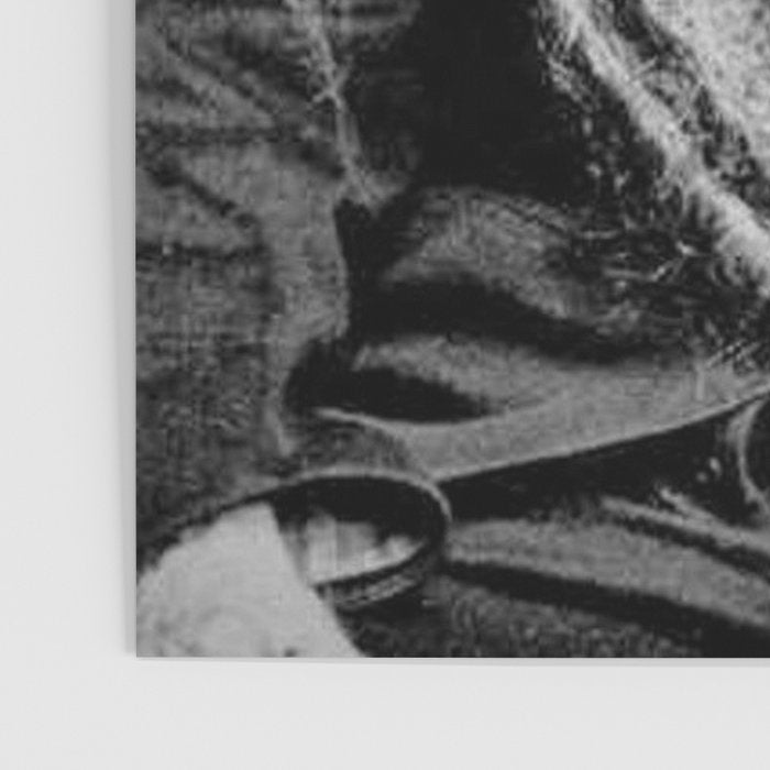 Kitten in the Beard of Old Man black and white photograph Poster Gallery Image 3