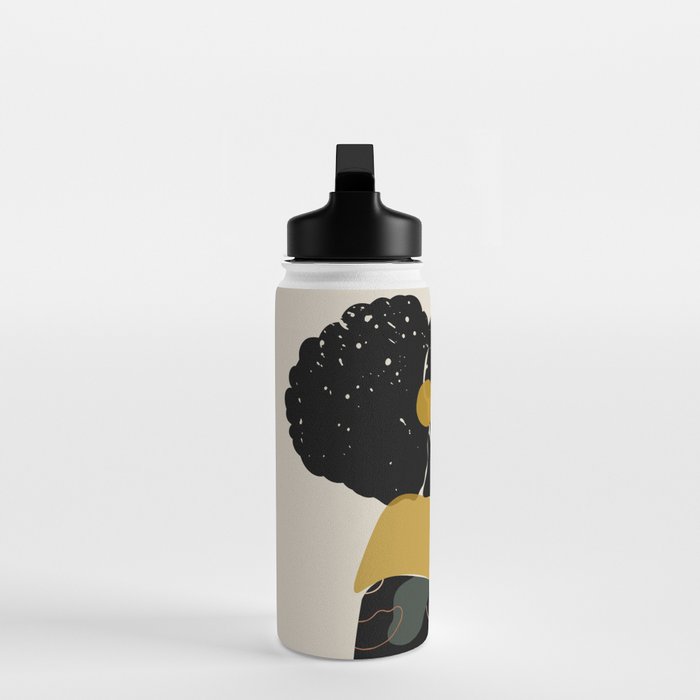 Black Hair No. 15 Water Bottle Gallery Image 3