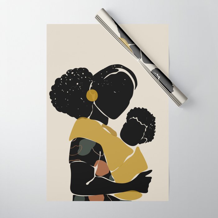 Black Hair No. 15 Wrapping Paper Gallery Image 1