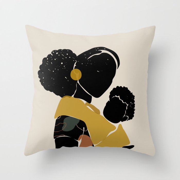 Black Hair No. 15 Throw Pillow Gallery Image 6
