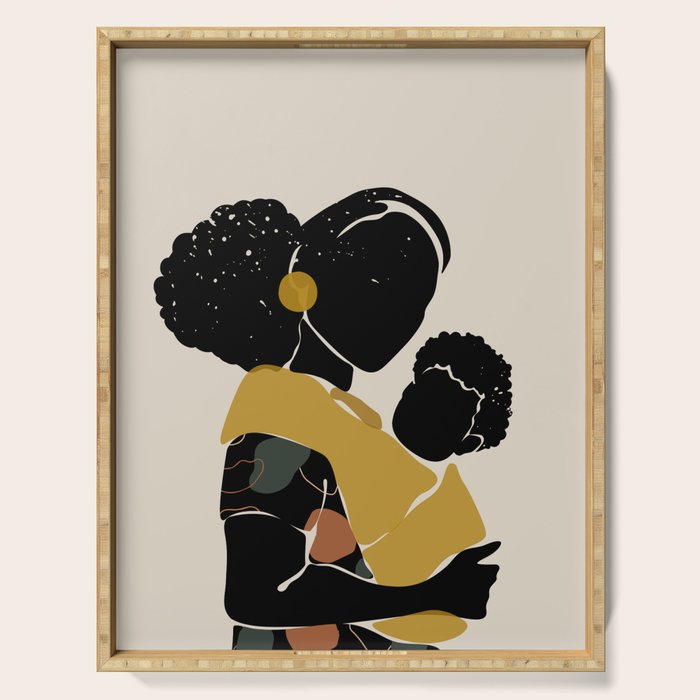 Black Hair No. 15 Serving Tray Gallery Image 1