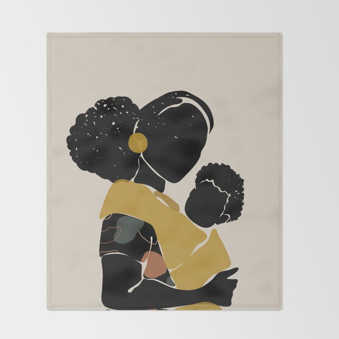 Black Hair No. 15 Throw Blanket Gallery Image 2