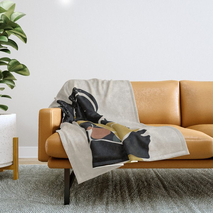 Black Hair No. 15 Throw Blanket Gallery Image 1