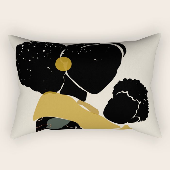 Black Hair No. 15 Rectangular Pillow Gallery Image 1
