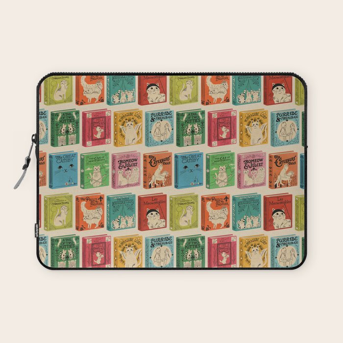 Meowsterpieces of Kiterature - Cat Literature Puns Laptop Sleeve Gallery Image 1