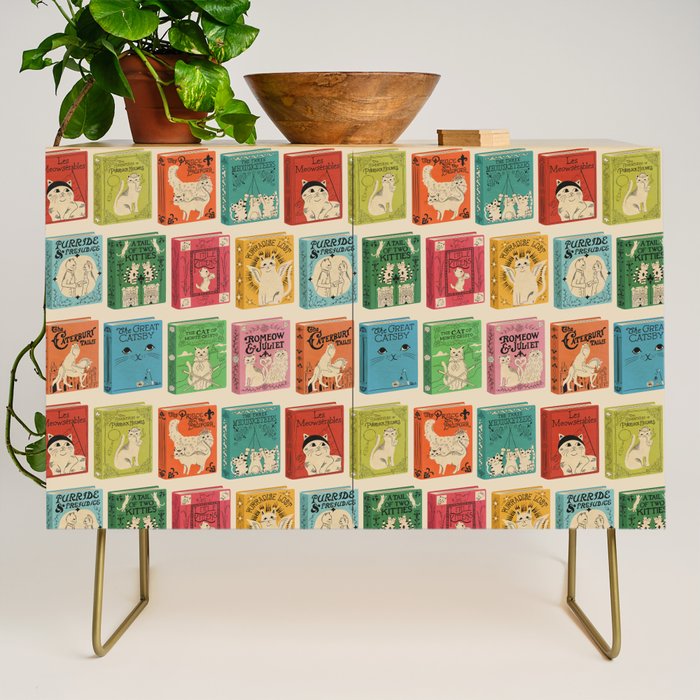 Meowsterpieces of Kiterature - Cat Literature Puns Credenza Gallery Image 1