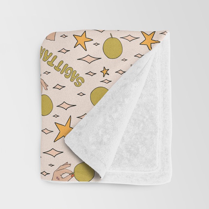 Sagittarius Guava Print Throw Blanket Gallery Image 3